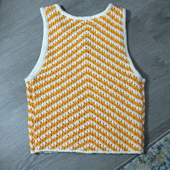 Gianni bini sweater crop top orange and white - Picture 2 of 2